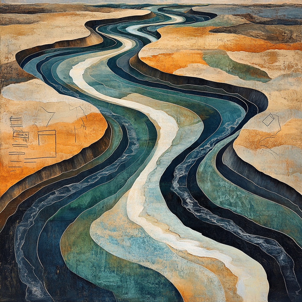 Michelangelo Inspired River Braids Numbered painting kits