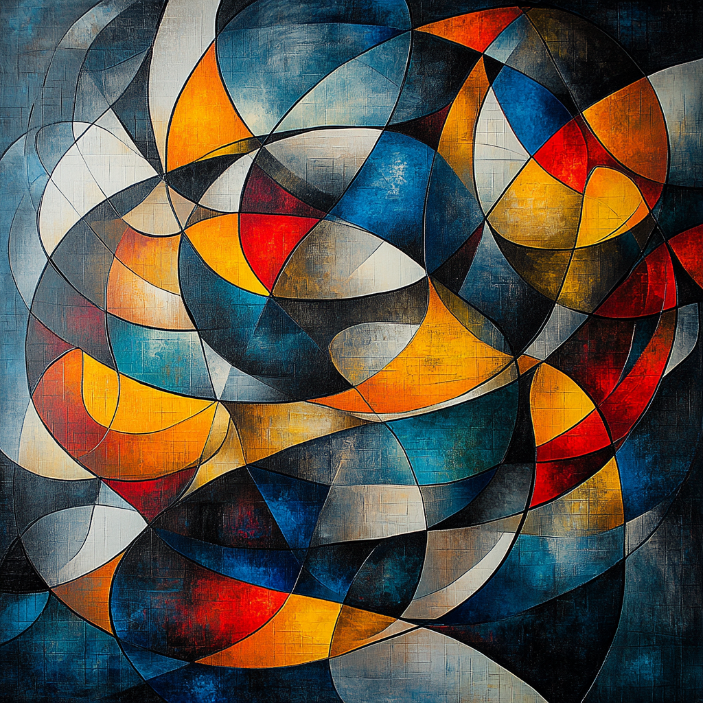 Kandinsky Inspired Cosmic Jazz paint by color