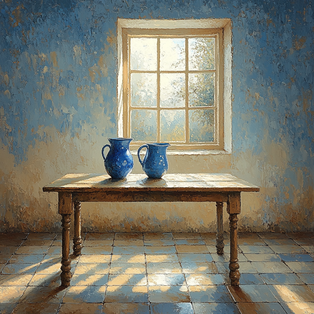 Johannes Vermeer Inspired Sunlit Delft Window With Blue Jug Painting by numbers kit