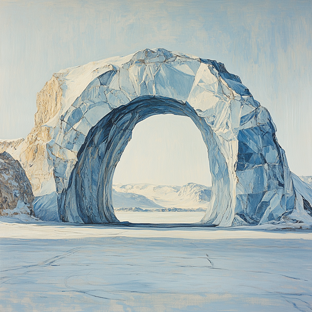 Michelangelo Inspired Arctic Ice Portal painting number kit