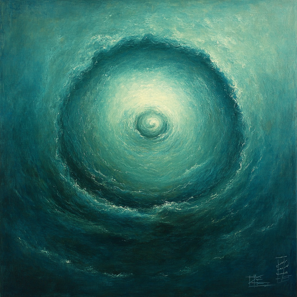 Leonardo Da Vinci Inspired Oceanic Whirlpool Map Paint by numbers art