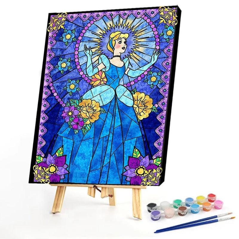 Stained Glass Princess Printed Paint By Numbers Kit – Artistry Rack