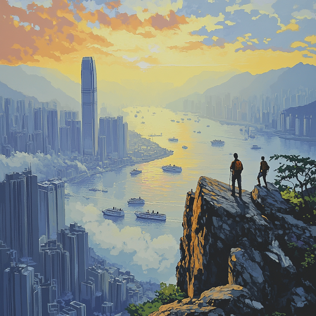 Kowloon Peak Urban Overlook Hong Kong China painting number kit