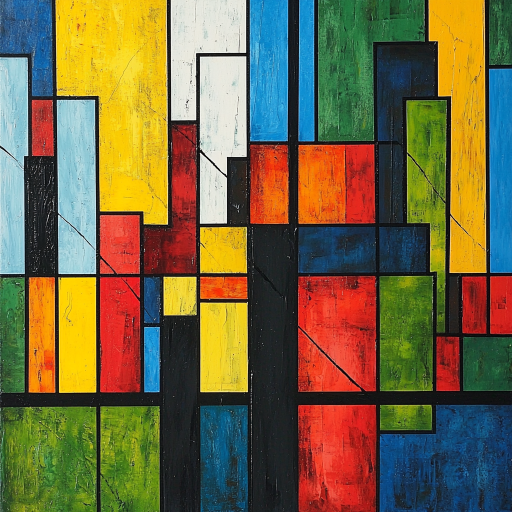 Piet Mondrian Inspired Abstract Cityscapes Paint By Numbers Art
