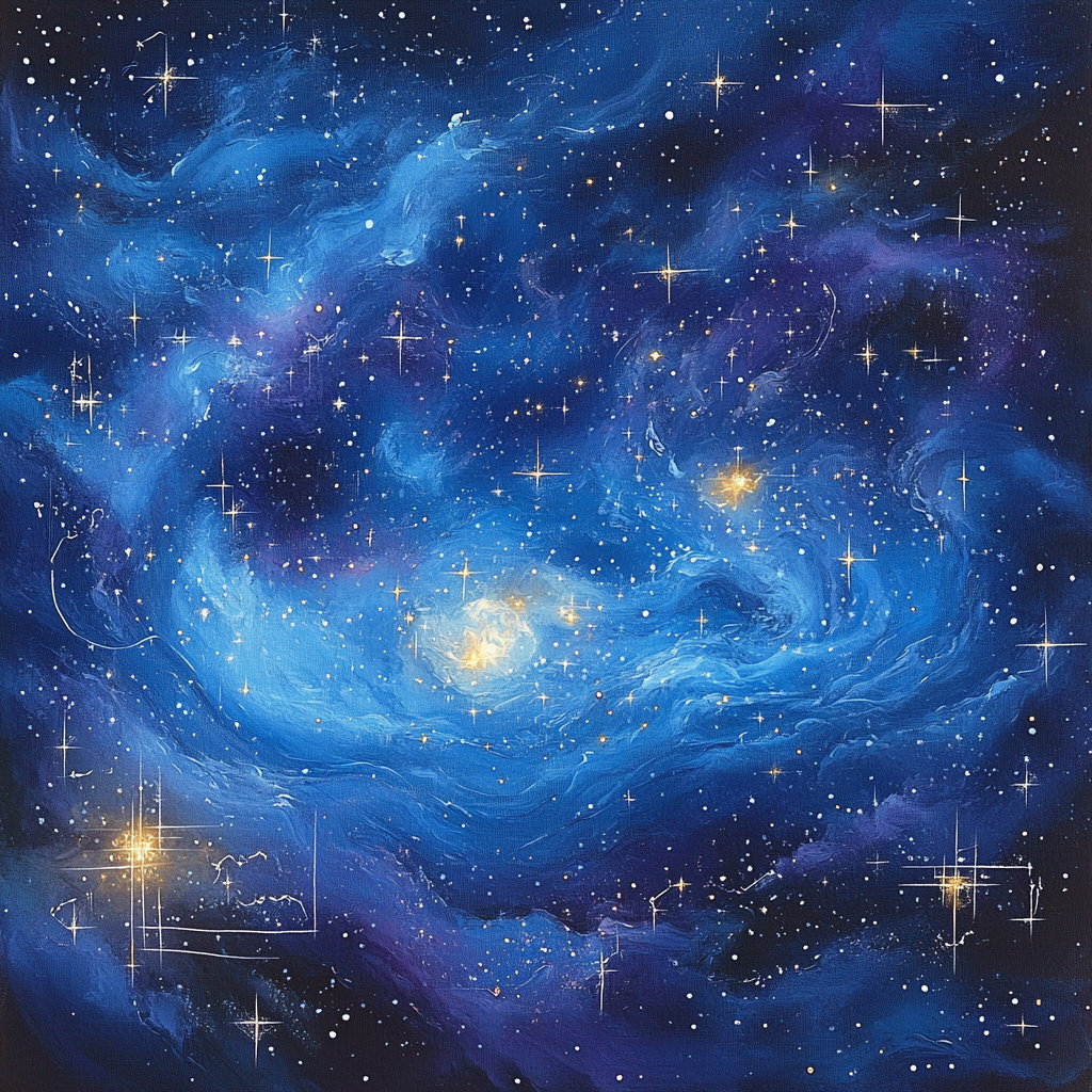 Leonardo Da Vinci Inspired Ethereal Nebula paint by number