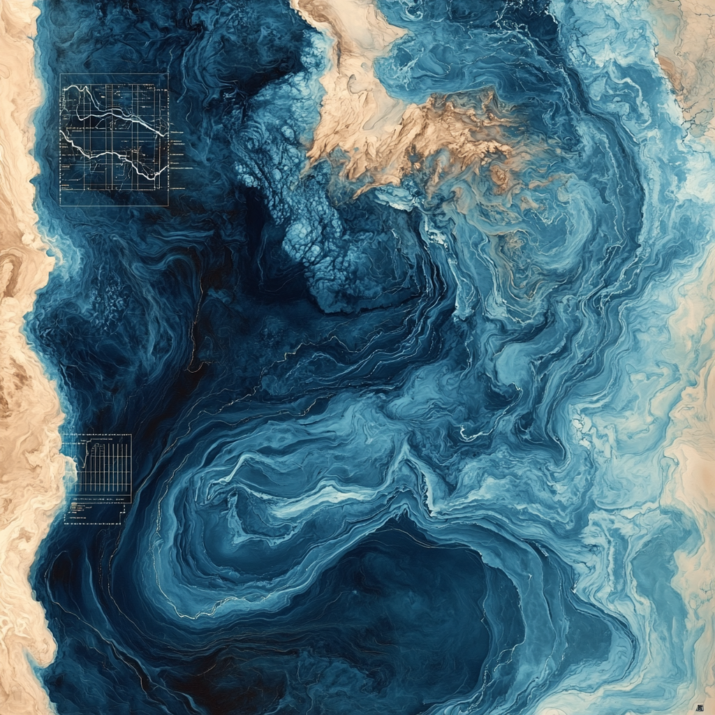 Leonardo Da Vinci Inspired Ocean Current Map DIY paint by numbers