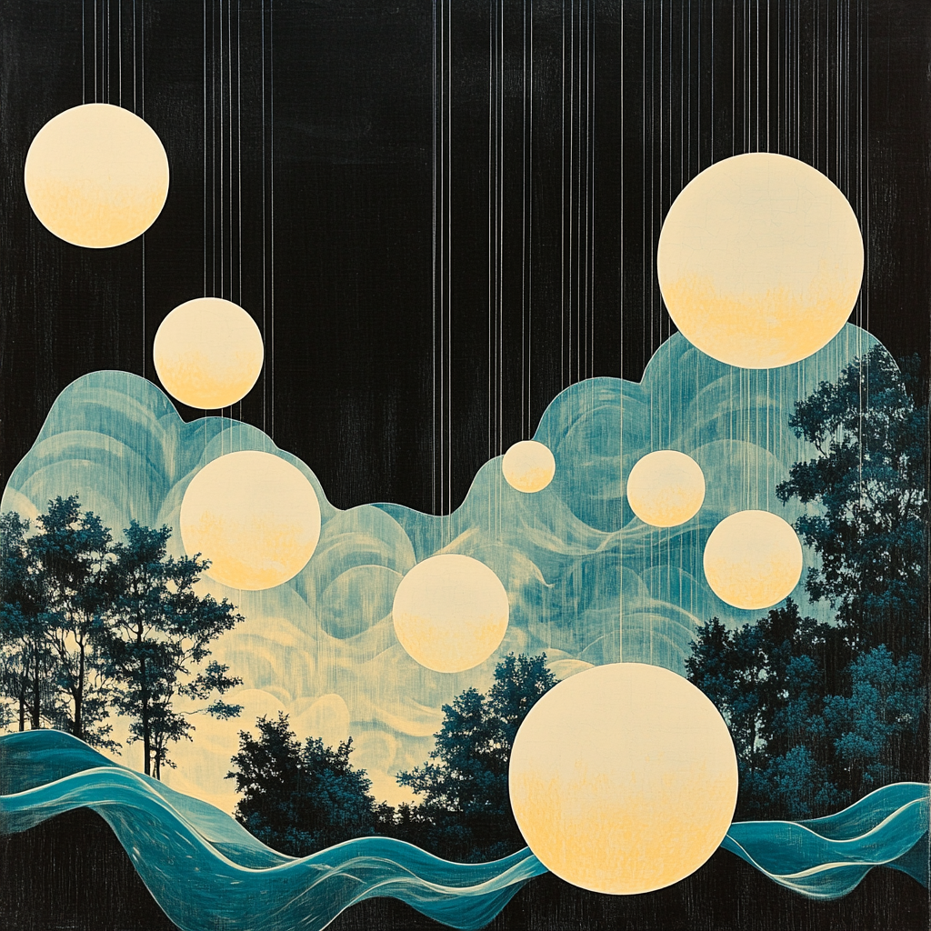 Yayoi Kusama Inspired Infinite Moon Garden Number painting