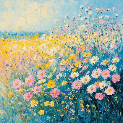 Claude Monet Inspired Wildflower Dreamscape Paint By Color