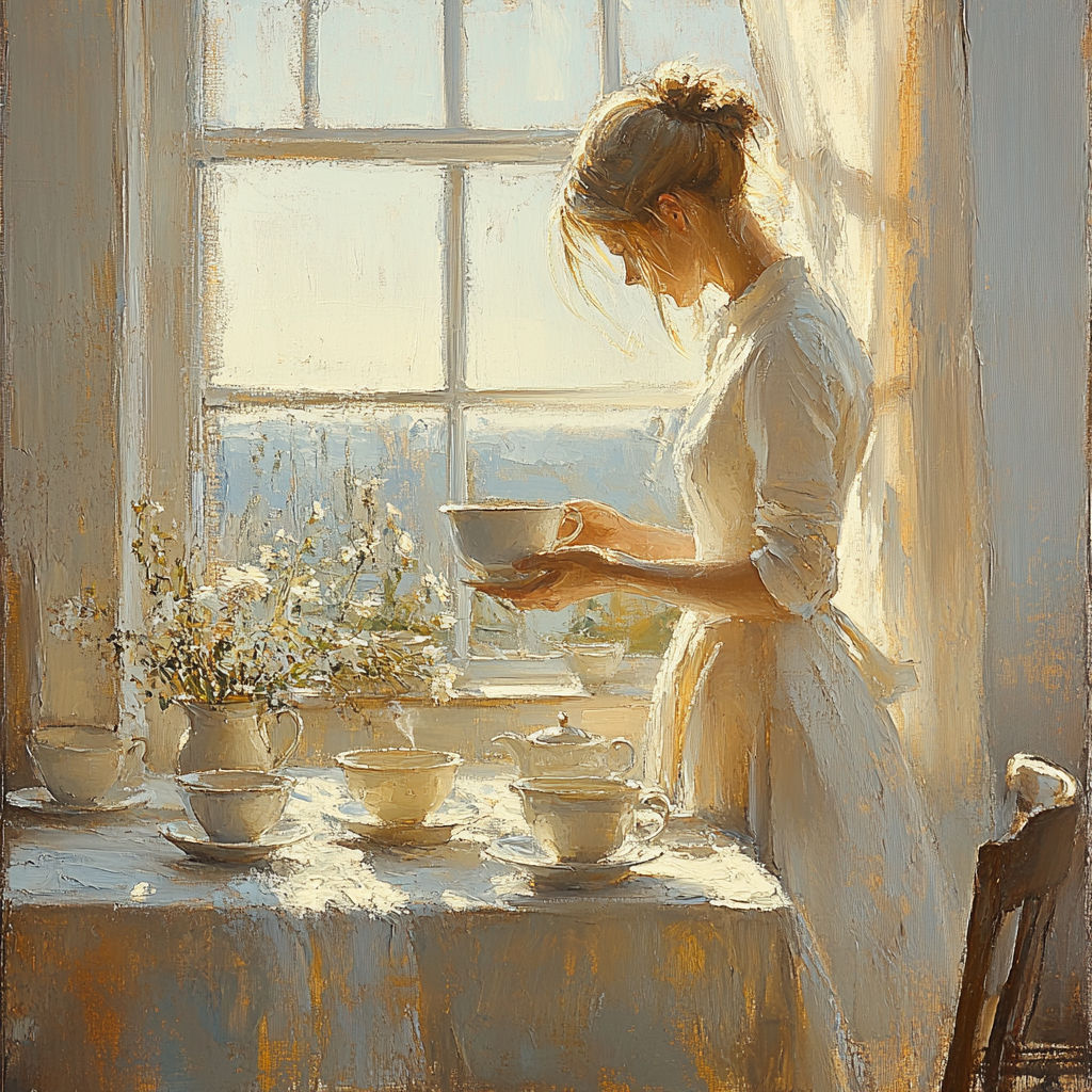 Vermeer Inspired Tea Ritual painting number kit