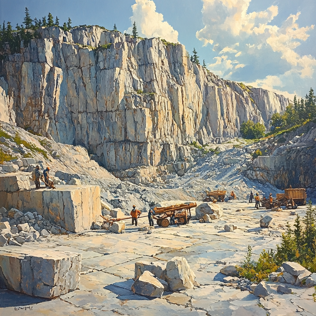 Gustave Courbet Inspired Quarry Landscape painting number kit