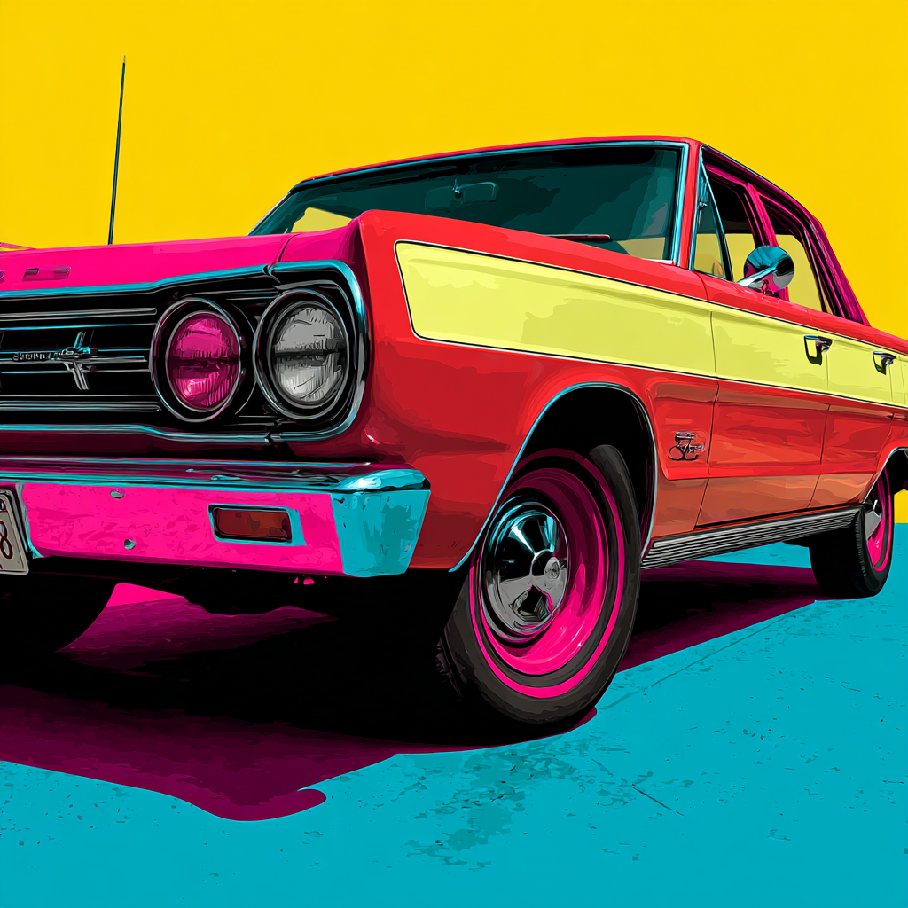 Andy Warhol Inspired Vintage Car Pop Art Paint by numbers art