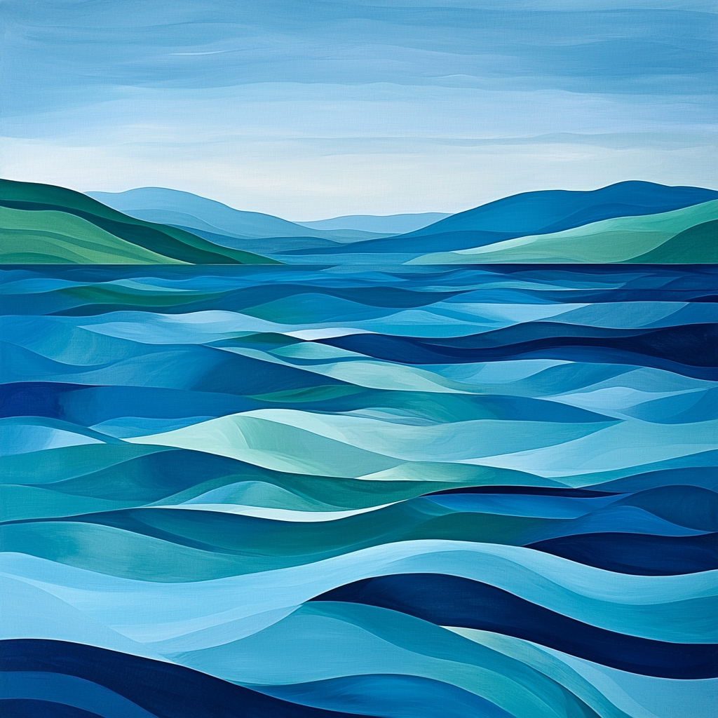 Paul Cézanne Inspired Ethereal Oceanic Reflections Paint By Number