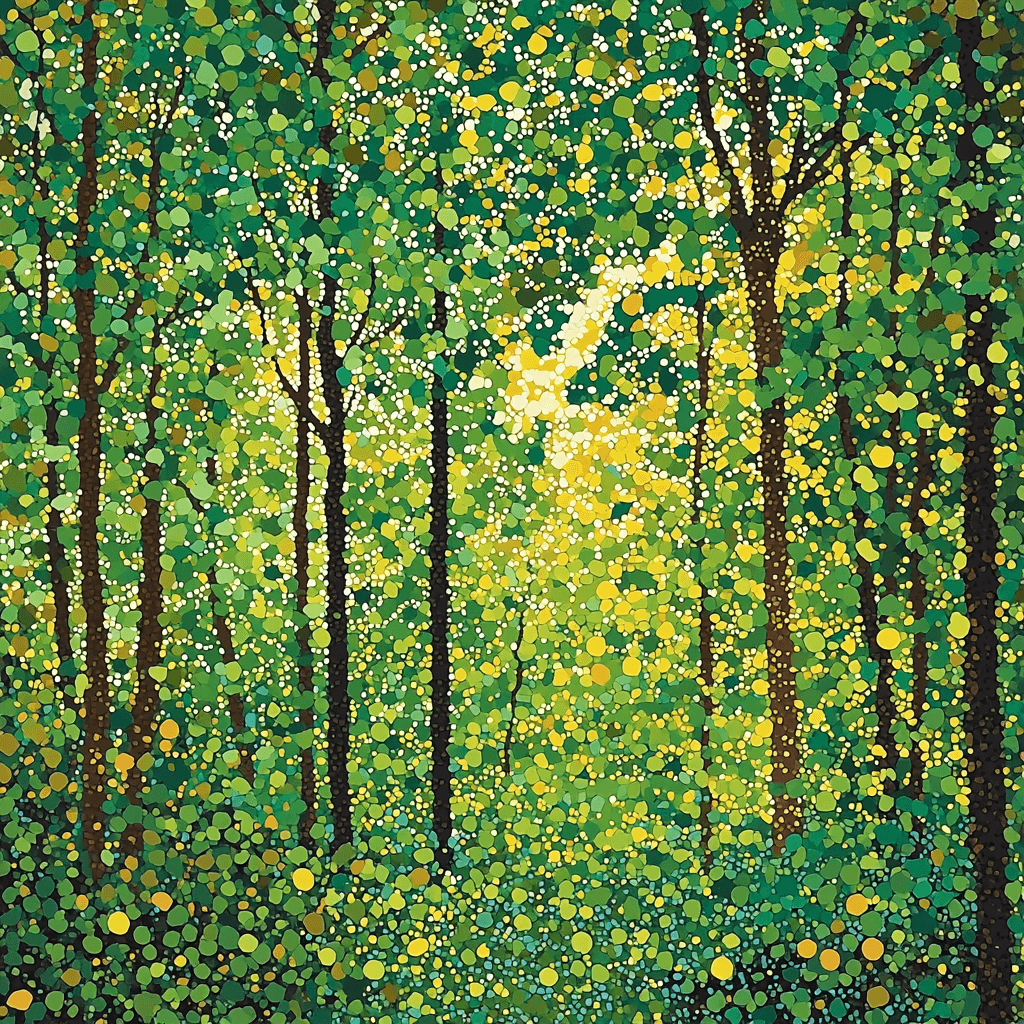 Georges Seurat Inspired Ethereal Forest Escape Numbered Painting Kits
