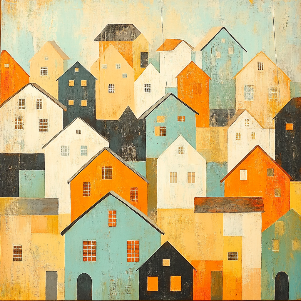 Klee Inspired Dreamy Village Paint by numbers kits