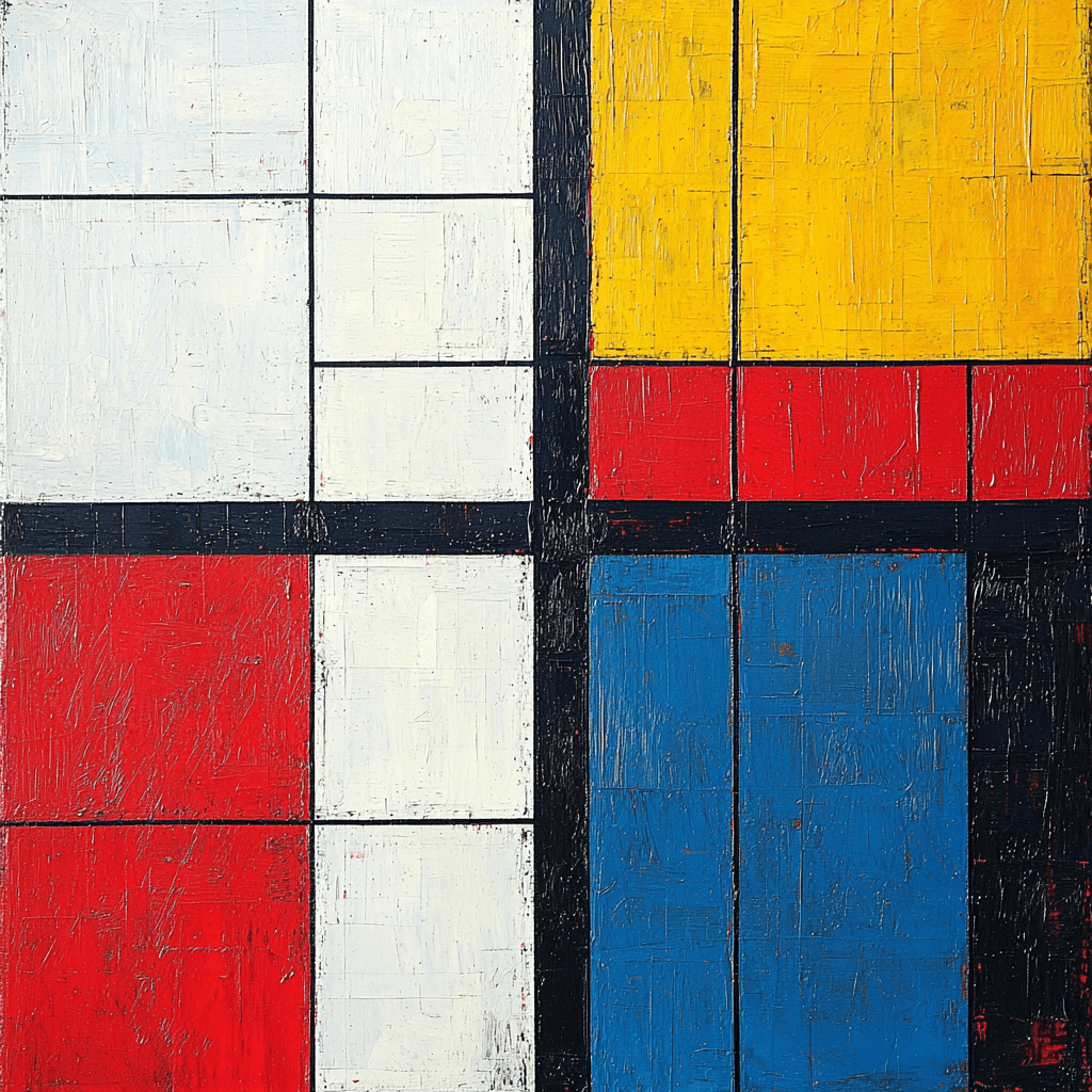 Piet Mondrian Inspired Harmony In City Lines Number Painting