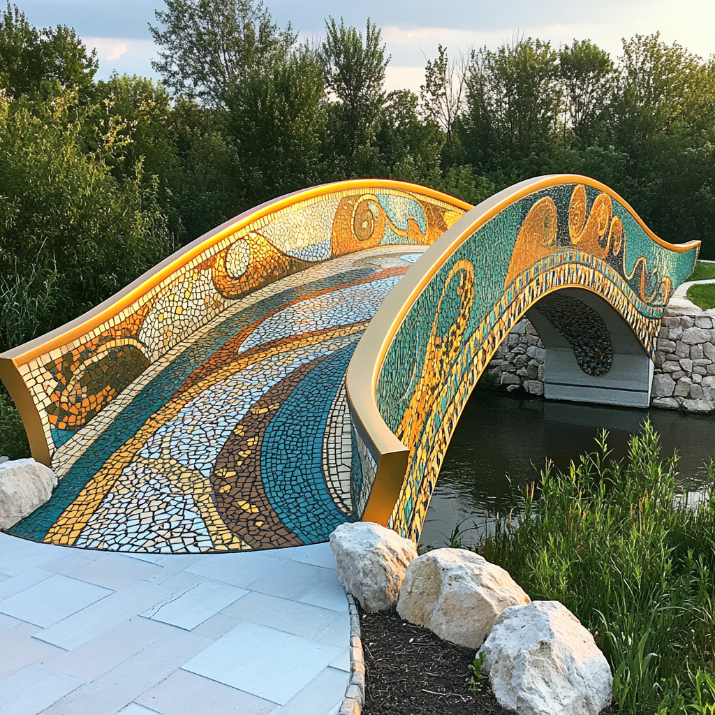 Gaudi Inspired Mosaic Bridge Painting by numbers kit
