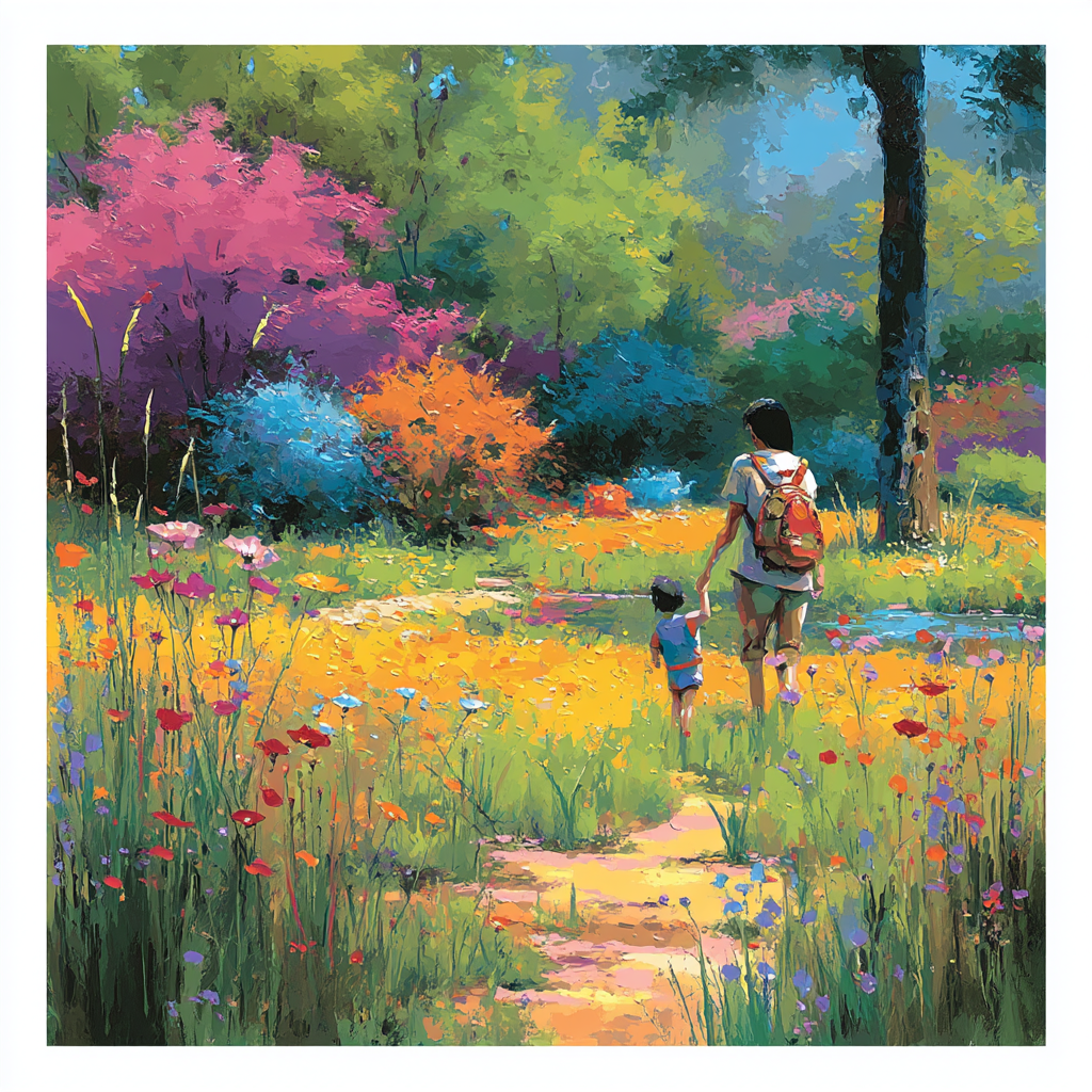 Spring Blossoms With Mom Number Painting