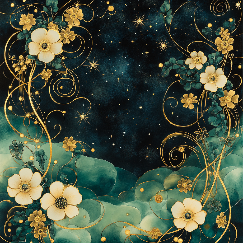Gustav Klimt Inspired Celestial Garden Of Ornament Paint by numbers kits