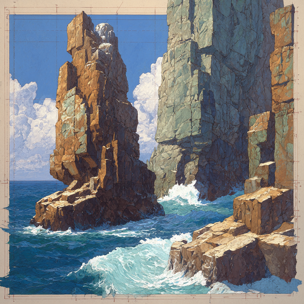 Michelangelo Inspired Tidal Columns paint by numbers