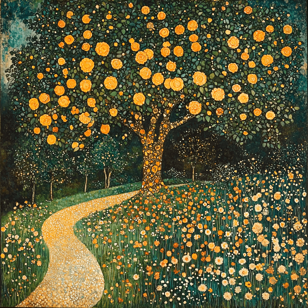 Gustav Klimt Inspired Mystical Garden Retreat Painting By Numbers Kit