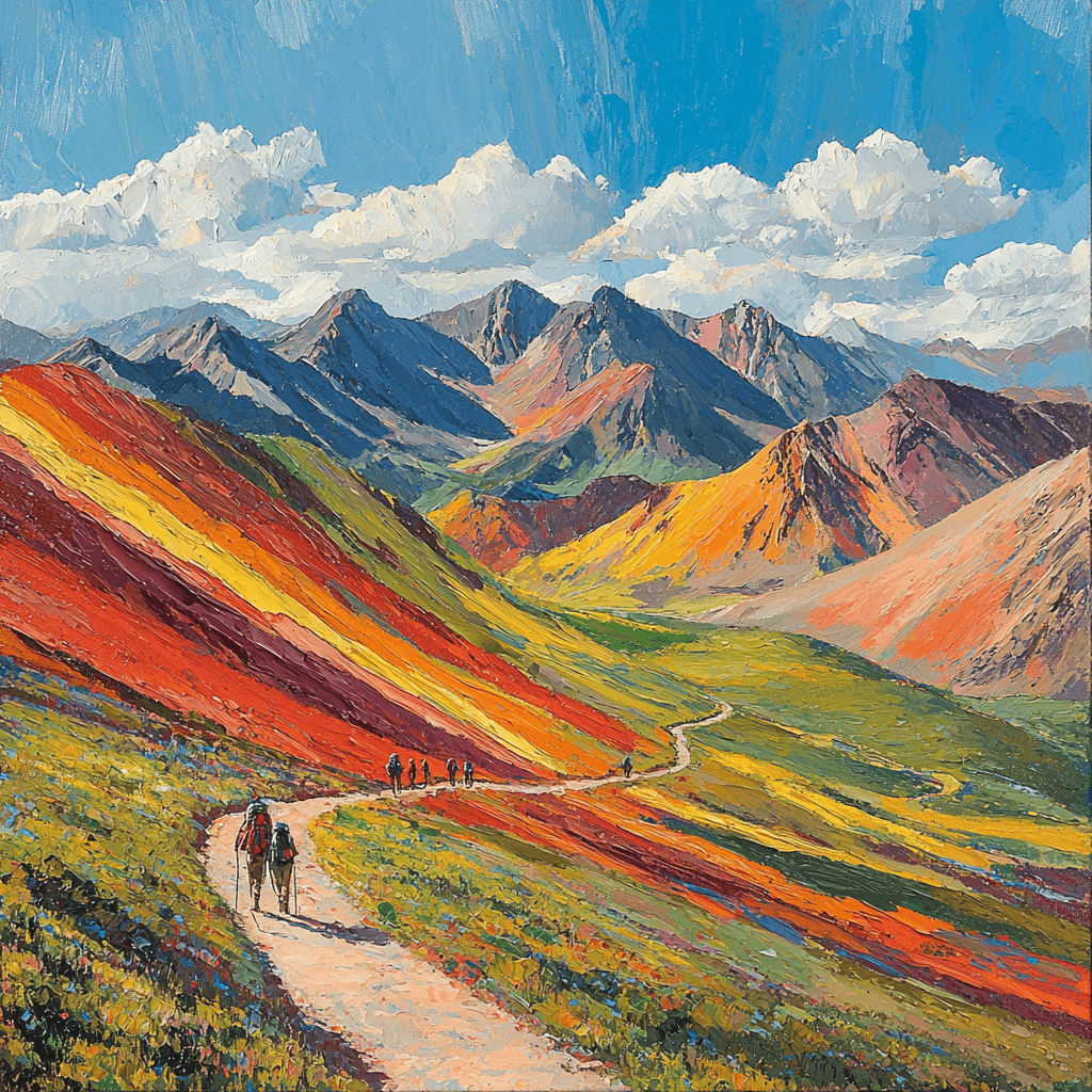 Gorgeous Rainbow Mountain DIY Paint By Numbers