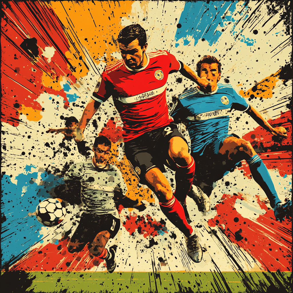 Roy Lichtenstein Inspired Soccer Match paint by numbers