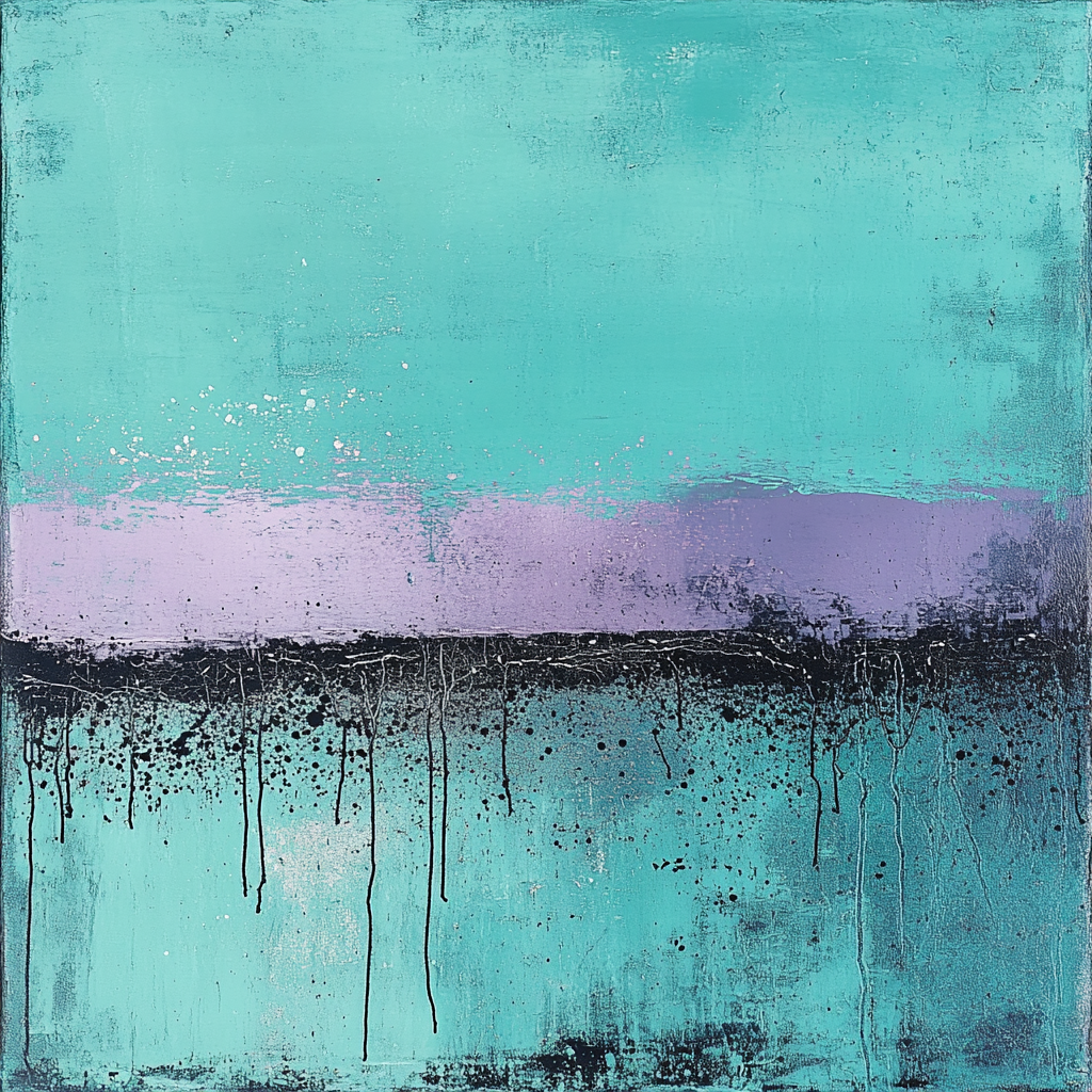 Jackson Pollock Inspired Electric Aurora Stream Number painting