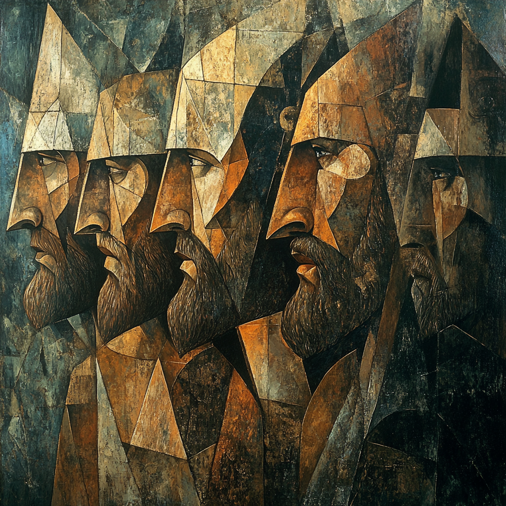 Picasso Inspired Mythical Warriors paint by number