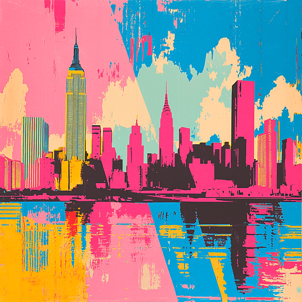 Andy Warhol Inspired Retro City Skyline Paint By Color