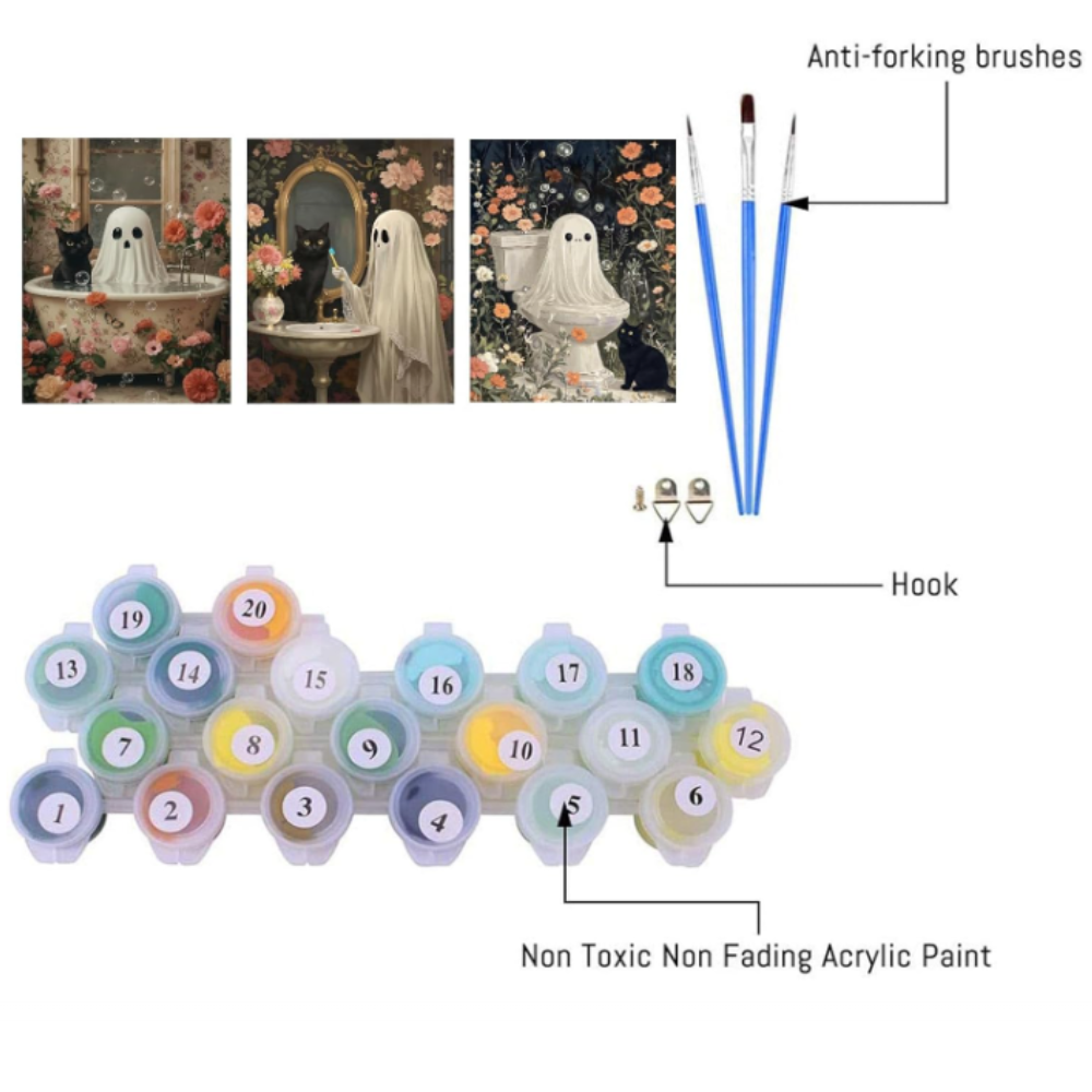 NEGEKFKX Halloween Horror Paint by Numbers Canvas Kit For Home Decor