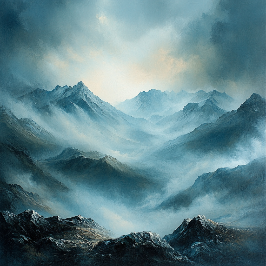 Frederick Varley Inspired Mist Veil Over Craggy Highlands Painting by numbers kit