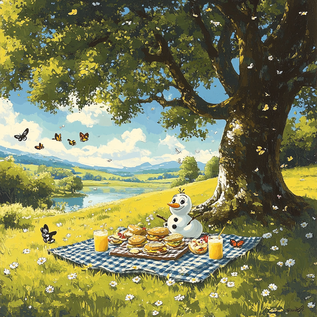 Olaf Sunny Picnic Surprise paint by number