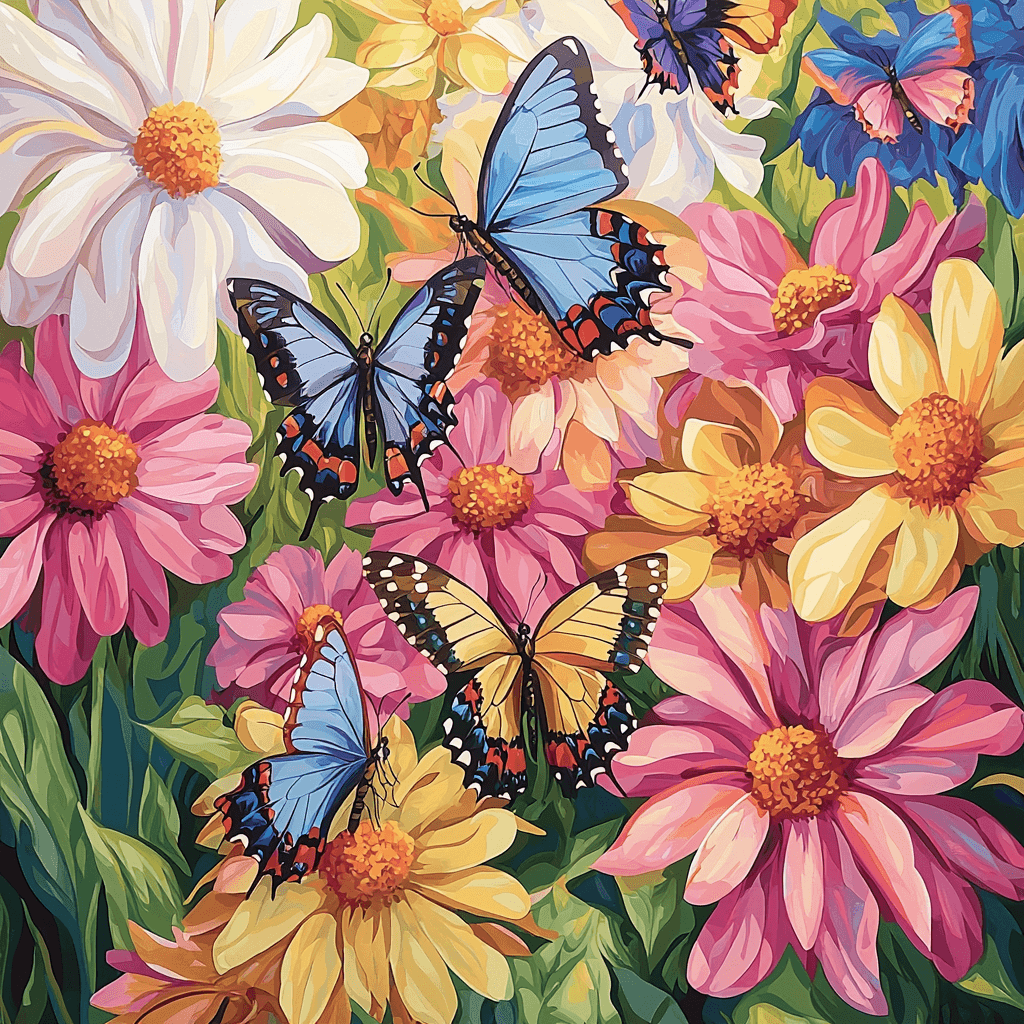 Georgia O'Keeffe Inspired Dance Of The Butterflies Paint By Color