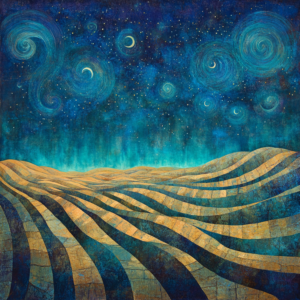 Max Ernst Inspired Celestial Dreamscape Number painting