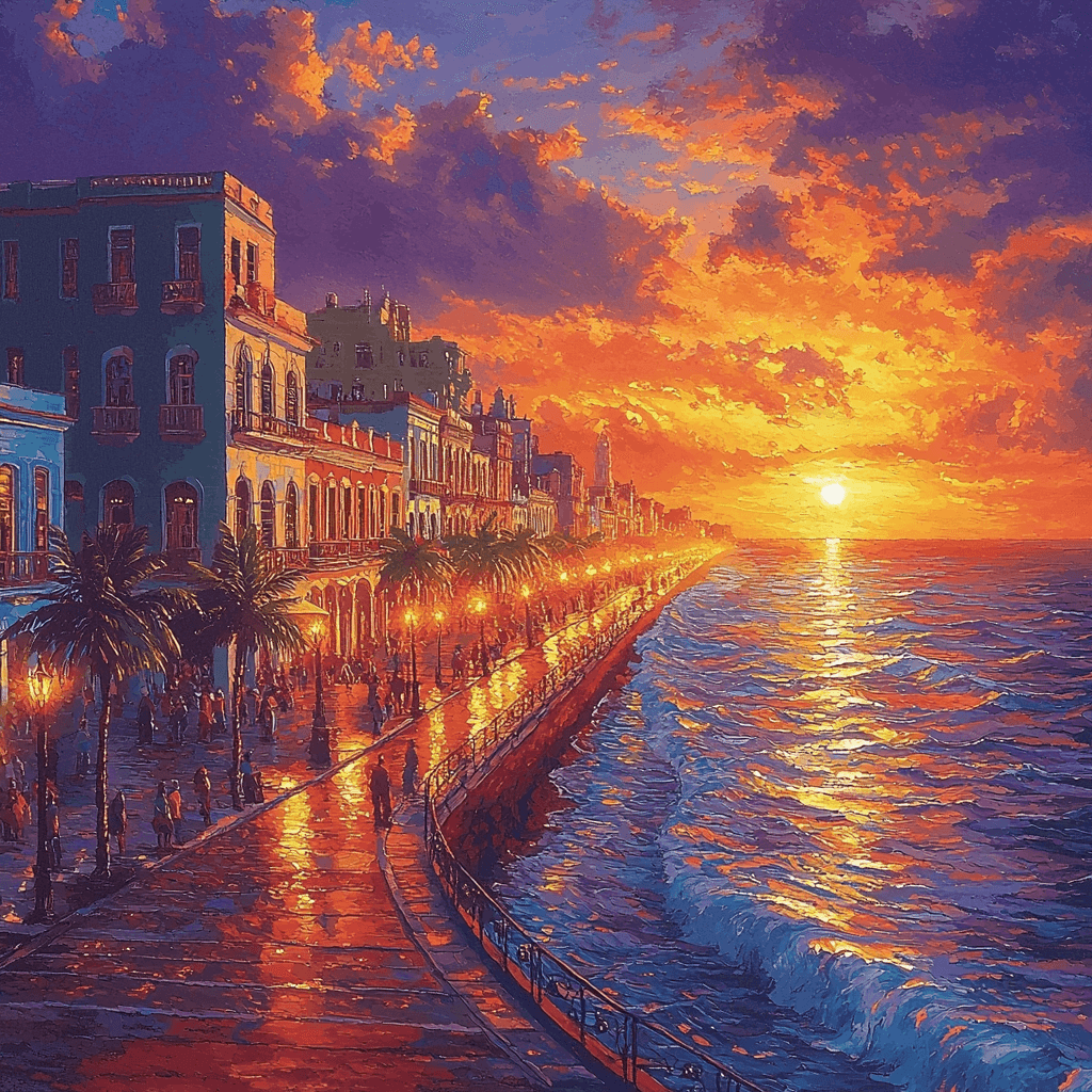 Havana's Malecón Numbered Painting Kits