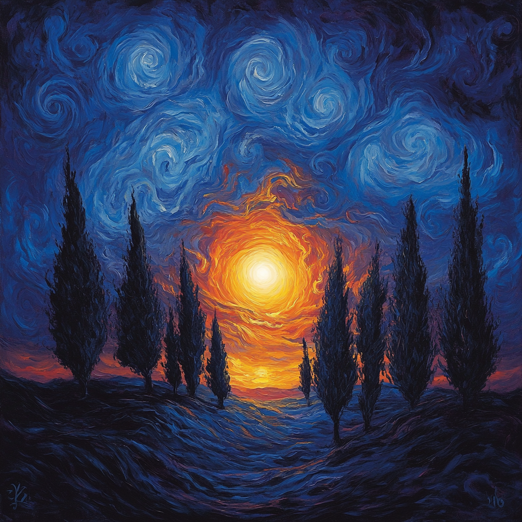 Edvard Munch Inspired Melancholy Landscape paint by numbers