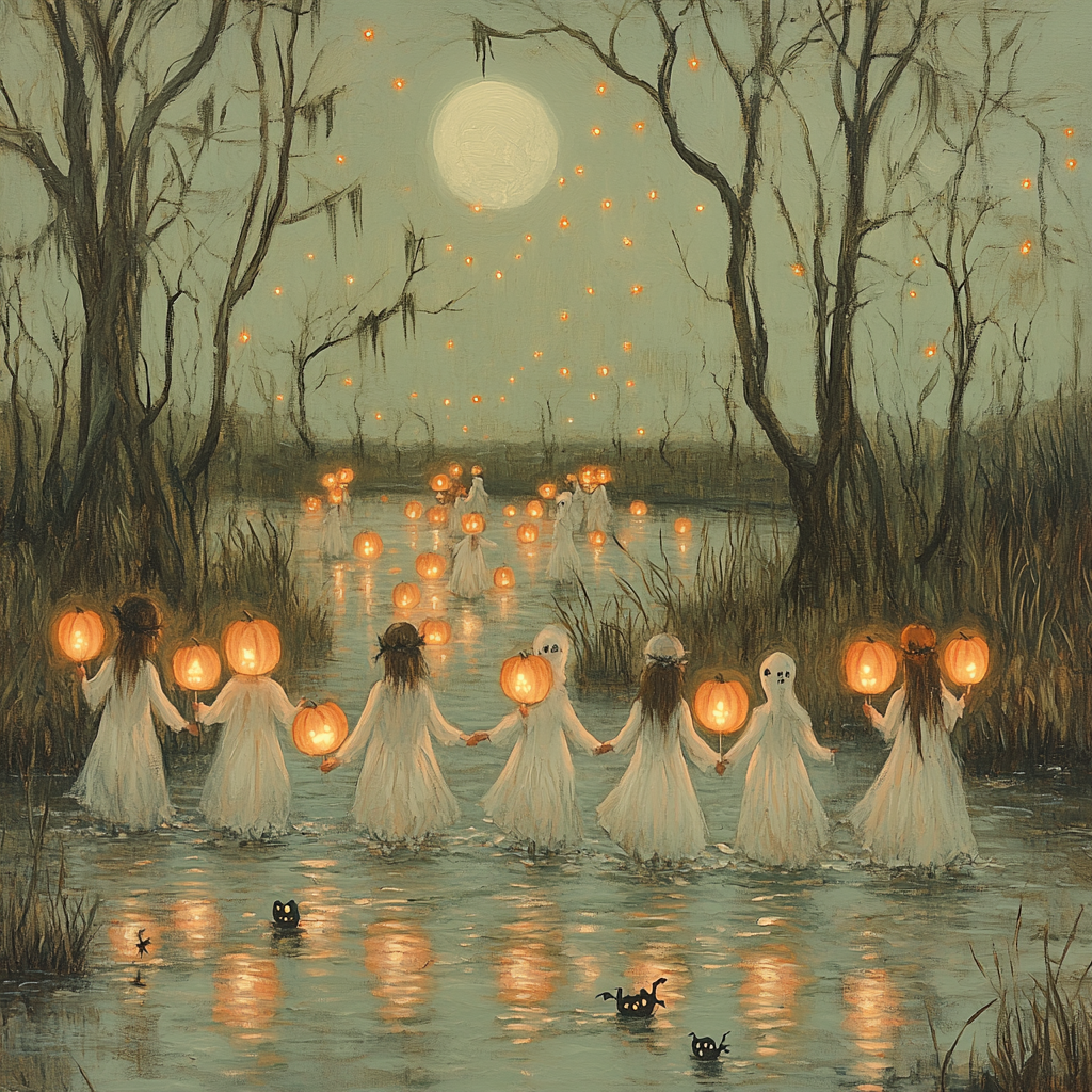 Marshland Lantern Parade DIY paint by numbers