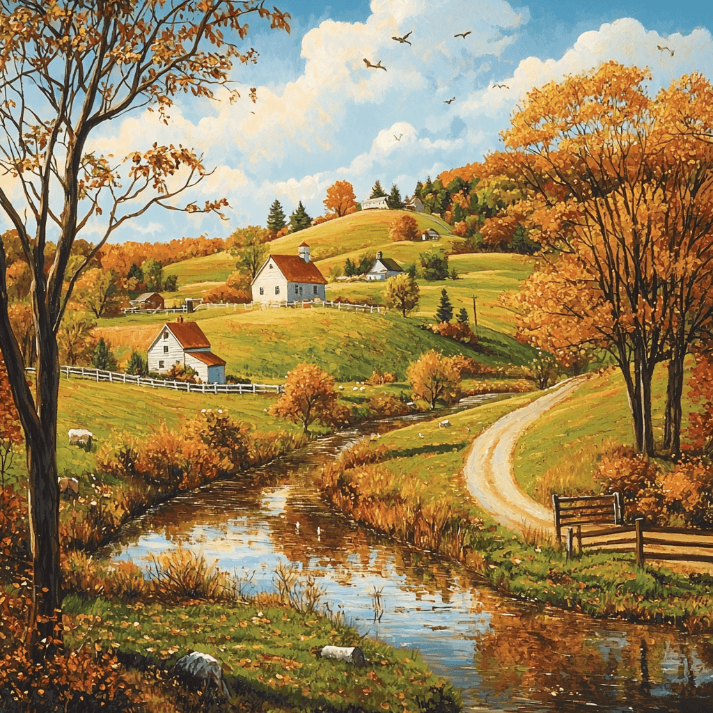 Norman Rockwell Inspired Nostalgic Rural Charm Paint By Numbers