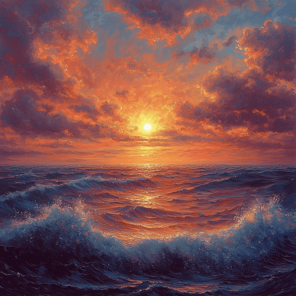 J.M.W. Turner Inspired Romantic Ocean Sunset - DIY Painting By Numbers Kit
