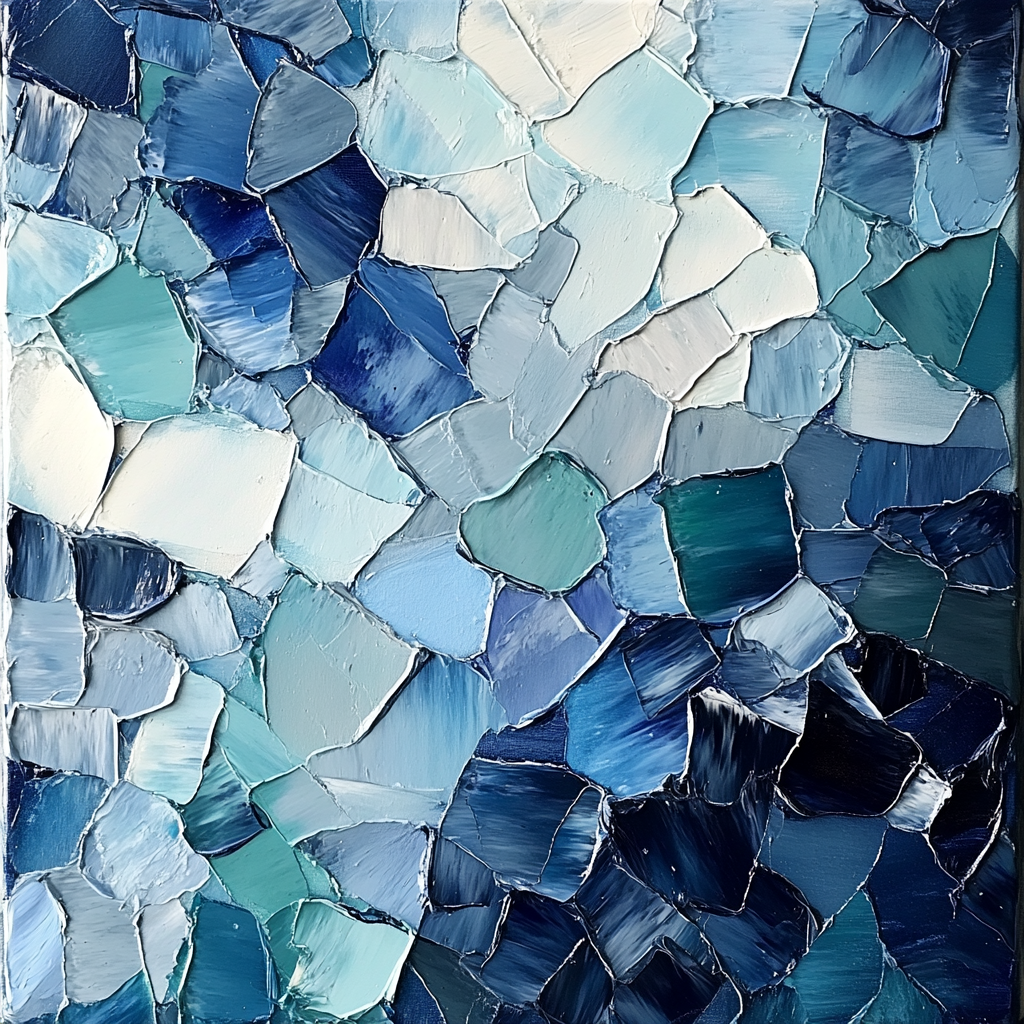 Jean-Paul Riopelle Inspired Twilight Glacier Mosaic Paint by numbers art