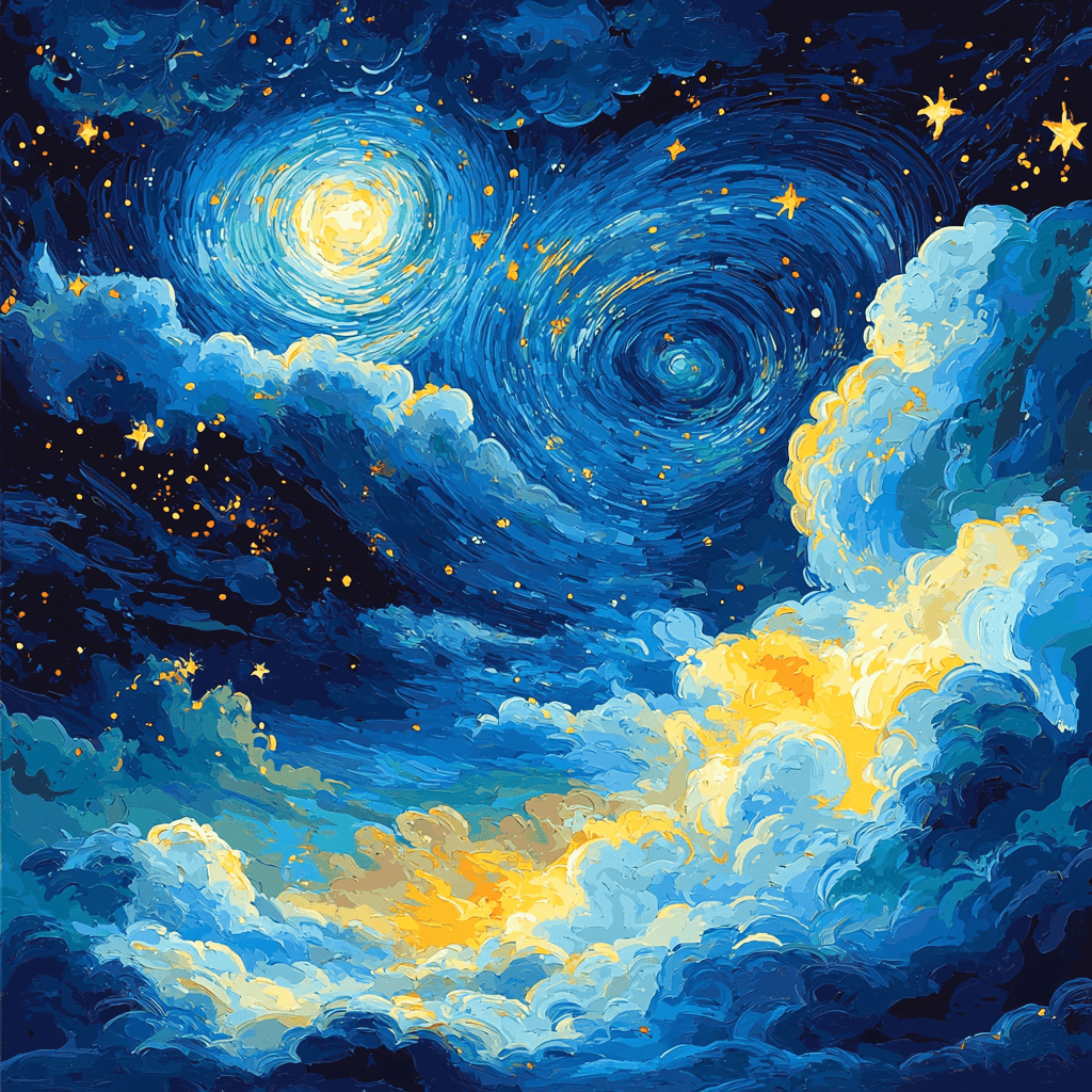 Vincent Van Gogh Inspired Serene Nightscape Numbered Painting Kits