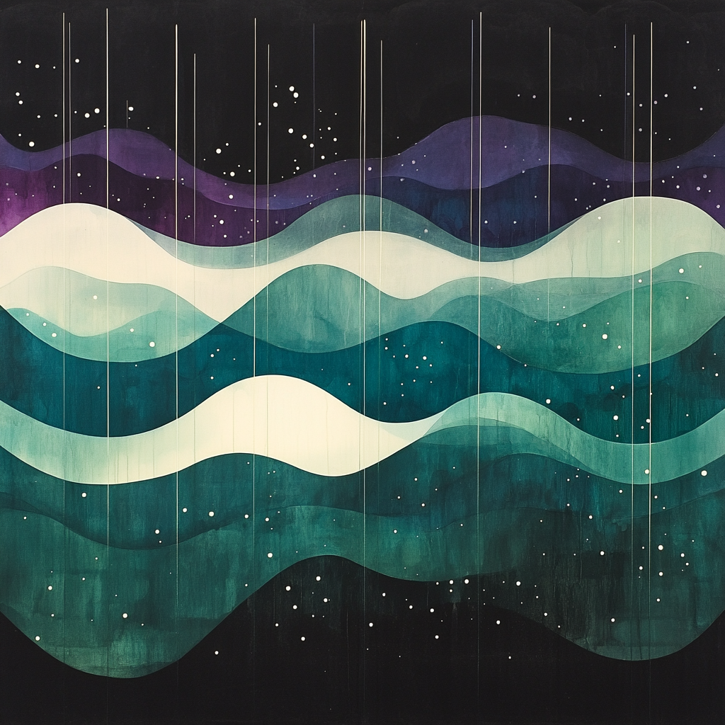 Jackson Pollock Inspired Midnight Aurora Web Numbered painting kits