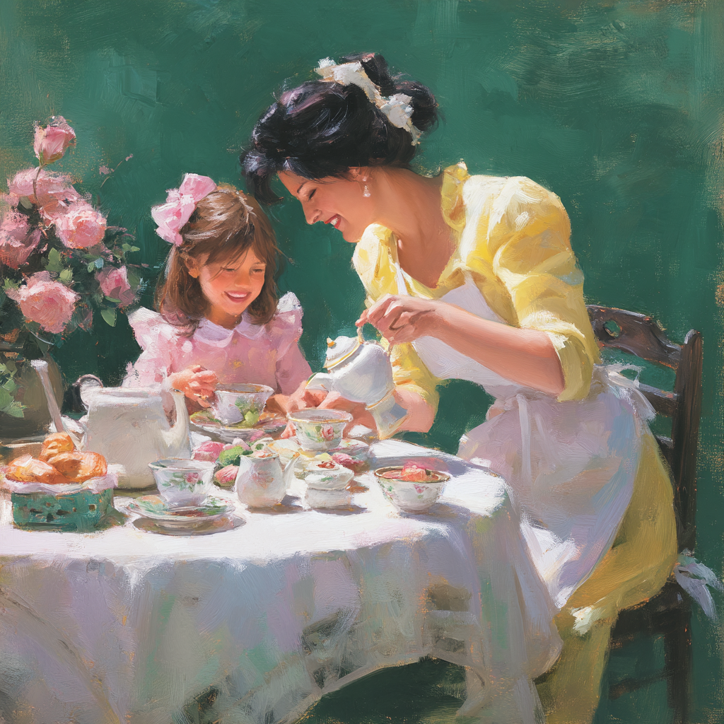 Tea Party With Mom Painting By Numbers Kit