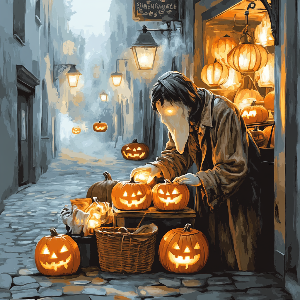 Spooky Lantern Market paint by number