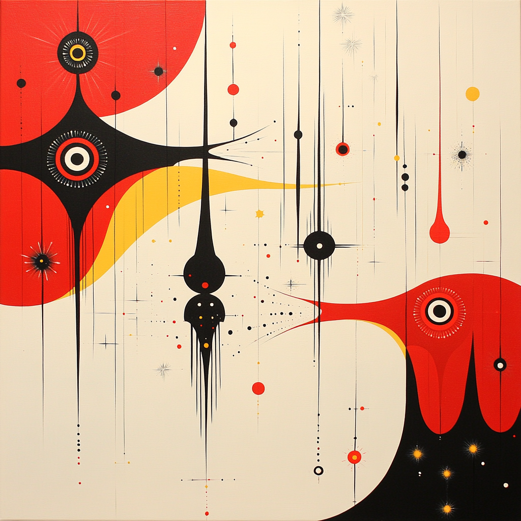 Joan Miró Inspired Starlight Melody Number painting