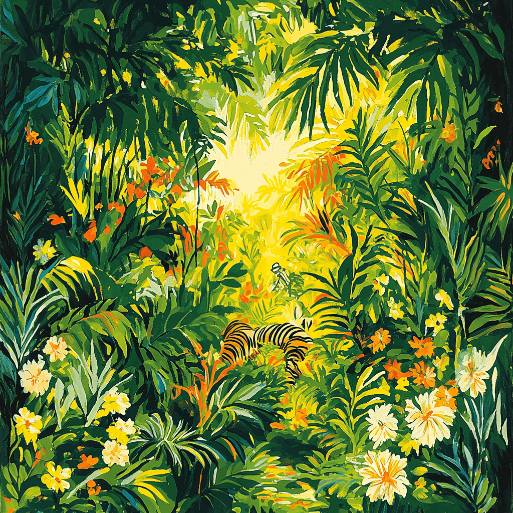 Henri Rousseau Inspired A Day In The Jungle Paint By Color