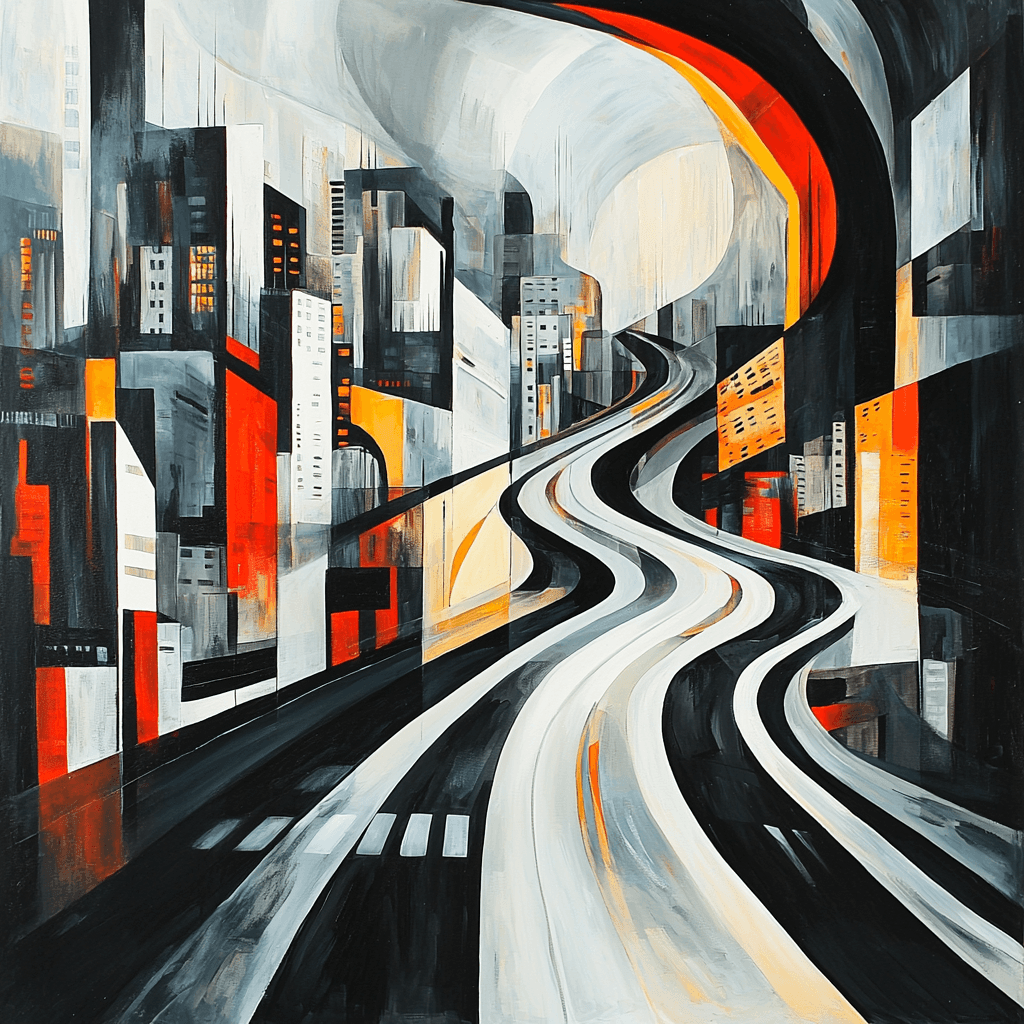 Umberto Boccioni Inspired Futurist Urban Symphony Paint By Numbers Art