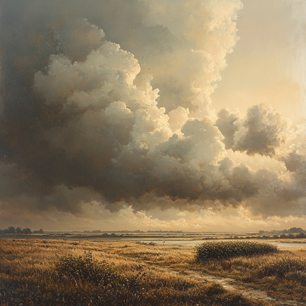 Rembrandt Inspired Storm Clouds Over Low Dutch Heath Numbered painting kits