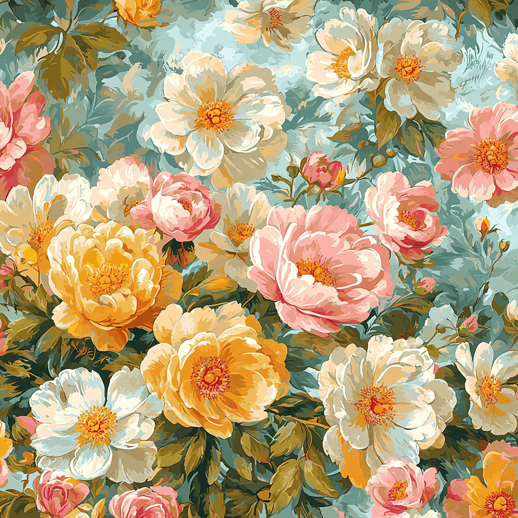 Leonardo Da Vinci Inspired Essence Of Petals Painting By Numbers Kit