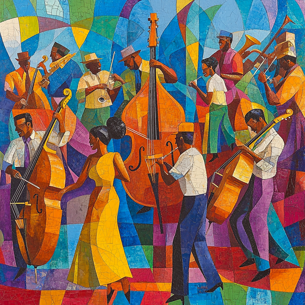 Romare Bearden Inspired Vibrant Jazz Festival Paint By Numbers Art